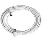 Axing Antennen Anschlusskabel [1x Antennenstecker 75 Ω - 1x Antennenbuchse 75 Ω] 5.00 m 85 dB Weiß