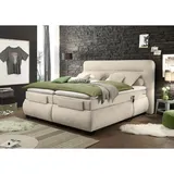 Lomadox Boxspringbett 180x200 cm elektrisch verstellbar EDIRNE-09 in Uran 06 sand - Beige
