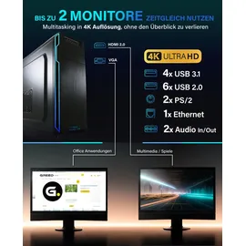 Greed Basic V2 Desktop-PC Intel Core i5 10400 4,3 GHz 8 GB RAM 256 GB SSD Win 11 Pro