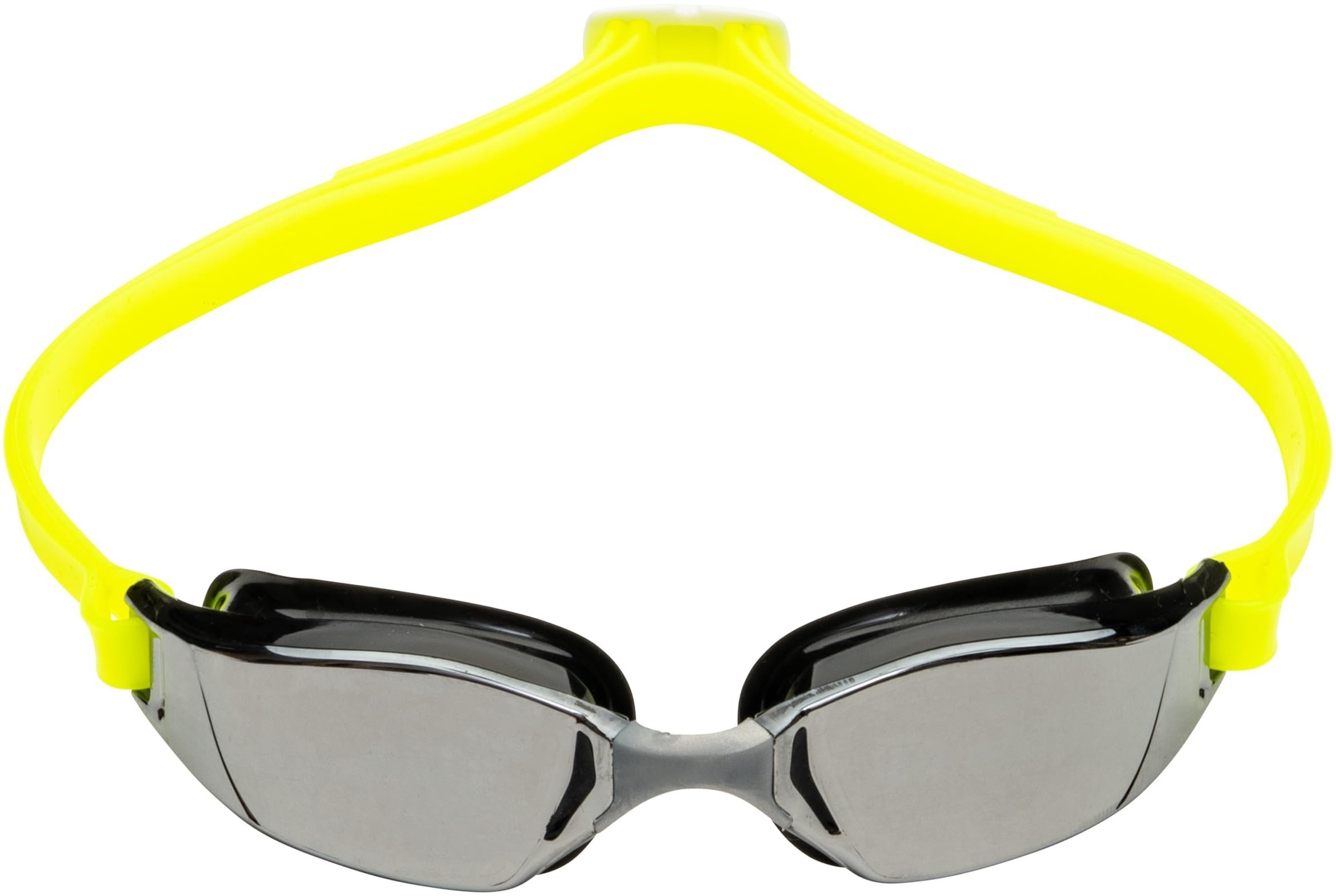 AQUASPHERE Damen, Herren Schwimmbrille XCEED black-yellow-lens-mirrorsilver L