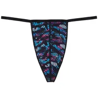 HOM Herren G-String - Blackrock, Tanga, Unterwäsche, gemustert Schwarz/Blau S