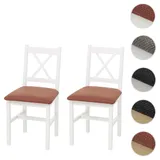 Mendler Esszimmerstuhl HWC-F77 Stoff terrakotta weiß 2er Set
