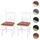 Mendler Esszimmerstuhl HWC-F77 Stoff terrakotta weiß 2er Set