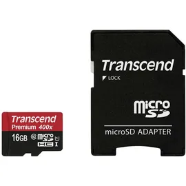 Transcend microSDHC Class 10 UHS-I + SD-Adapter 16 GB