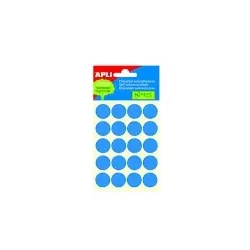 APLI Selbstklebende Etiketten Durchmesser 19 mm,100 st, 5 Blatt - blau