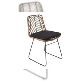 Möbelliebling Esszimmerstuhl Rattanstuhl Farbe braun inkl. Sitzkissen KAIRO