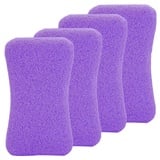 Bimsstein Fußpflege, Pumice Stone, Leicht und Tragbar, Für Hand- und Fußpflege, Abgestorbene und Harte Haut Entfernung, Ergonomisches Design, Set von 4 Stück in Violett