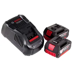 Bosch Akku Starter Set 2x Akku 5,0Ah + Ladegerät ( 1600A00B8J )