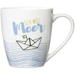 Ritzenhoff & Breker Ritzenhoff Ahoi Kaffeebecher Ich will Meer Blau 360ml Porzellan