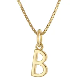 trendor 15255-B Damen-Kette mit Buchstabe B Anhänger Gold auf Silber 925, 45 cm
