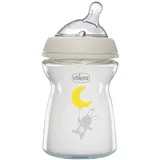 Chicco Natural Feeling Anti-Kolik Babyflasche für 0+ Monate, 250 ml, mit Weichem Silikonsauger und Doppelventil, Natürliches und Instinktives Gefühl beim Saugen, Glasflasche