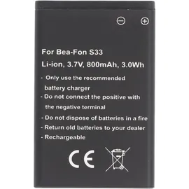 AccuCell Nachbau Akku kompatibel Bea-Fon S33, C140, C240 Akku 3,7 Volt 800mAh Li-Ion Akku 53,2 x 34,0 x 4,6mm