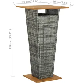 vidaXL Gartenbar Set 3-tlg. Grau