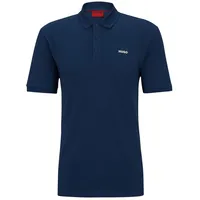 Hugo Herren Poloshirt - DONOS222, Pique, 1/2-Arm, Knopfleiste, Logo, Baumwolle Royalblau M