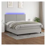 vidaXL Boxspringbett 180 x 200 cm Hellgrau
