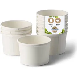 BIOZOYG Suppenbecher to go 25 Stück 200 ml, weiß Suppenschüsseln Einweg - Einweggeschirr Alternative zur Plastikschüssel - Becher, Suppe, Soup Bowl