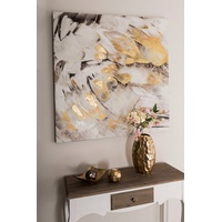 Home Affaire Ölbild »Feder, goldfarben«, Gemälde, 100x100 cm, Wohnzimmer, goldfarben