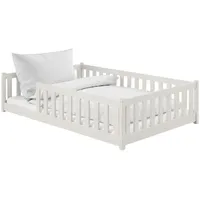 Kids Collective Jugendbett Bodenbett 120 x 200 cm Kiefer massiv beige