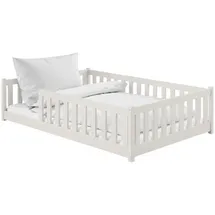 Kids Collective Jugendbett Bodenbett 120 x 200 cm Kiefer massiv beige