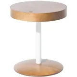 Beliani Beistelltisch Braun Weiß Holz 40 x 45 x 40 cm