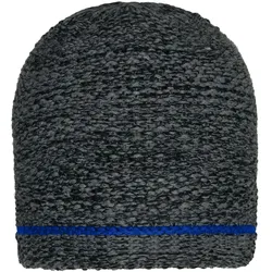 Gestrickte Beanie - Farbe schwarz, blau - Größe one size