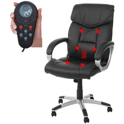 Massage-Bürostuhl MCW-A71, Drehstuhl Chefsessel, Heizfunktion Massagefunktion Kunstleder ~ schwarz