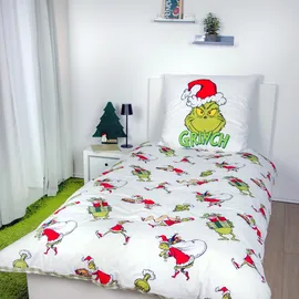 Herding 4422703050 - Grinch, Bettwäsche-Set, Bettwäsche-Set, Cotton/Renforcé, 80 x 80 cm, 135 x 200 cm