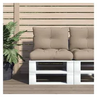 VidaXL Palettenkissen 2-tlg. Taupe Stoff