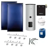 Buderus Logaplus S86 - 2 Kollektoren (5,1m2) SKT1.0-s mit Solarspeicher Logalux SM310-B silber 7739618396