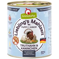 GranataPet 6 x 800g Junior Truthahn & Kaninchen Granatapet Liebling's Mahlzeit