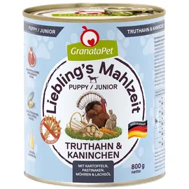 GranataPet 6 x 800g Junior Truthahn & Kaninchen Granatapet Liebling's Mahlzeit