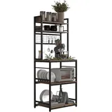 VCM Küchenregal Kommode Buffet Mikrowelle  Braun
