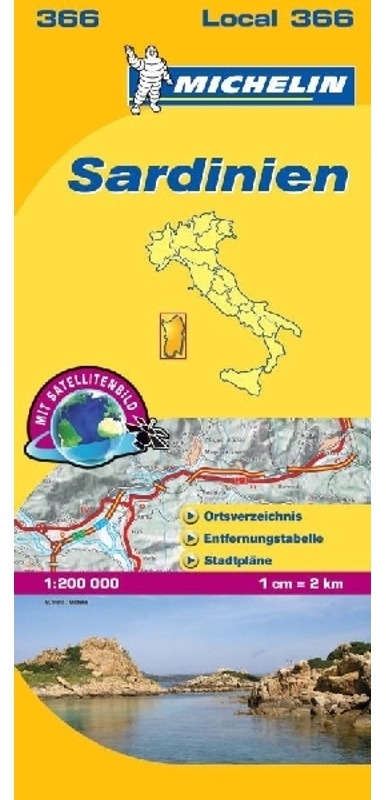 Michelin Karte Sardinien, Karte (im Sinne von Landkarte)