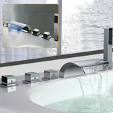 5 Loch Bad Wasserfall Armatur Wannenarmatur Badewannenarmatur Sink Faucets Kiit