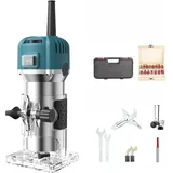 Elektrische Oberfräse, 6 Geschwindigkeiten, 800 W, 33.000 U/min, inklusive 15 Fräsern und Zubehör, geeignet für Holzbearbeitung, Schneiden und