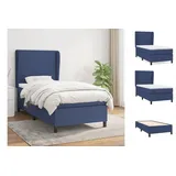 vidaXL Boxspringbett mit Matratze Blau 90x190 cm Stoff