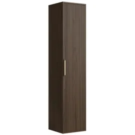 Badplaats Rimini Badezimmerschrank 38 x 33 x 170 cm Walnuss Braun MDF/Spanplatte/Massivholz