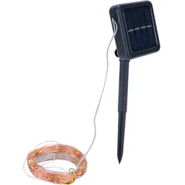 casativo-lighting Lichterkette Solar Kupferdraht 22 m 200 LEDs inkl. Dämmerungssensor weiß