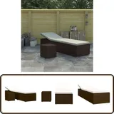 Sonnenliege Mit Auflage Und Teetisch Poly Rattan Braun - Sonnenliege - Gartenmöbel - Outdoor Möbel - Rattan Möbel - Poolliege
