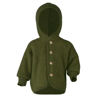 Engel - Wollfleece-Kapuzenjacke HOLZKNÖPFE in schilf melange Gr.50/56