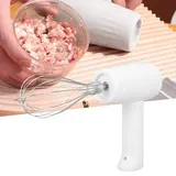 Elektrischer Handmixer Mit 3 Geschwindigkeitsstufen, Weiß, Mit Zerkleinerer Und 250-ml-transparentschüssel