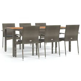 vidaXL Garten-Essgruppe 7-tlg. Grau