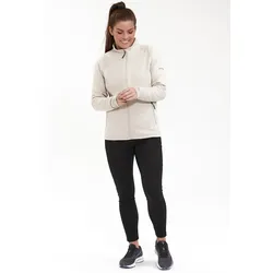 Fleecejacke ENDURANCE "Almaty", Damen, Gr. 40, beige (hellbeige), 94% Polyester, 6% Elasthan, unifarben, casual, normal, Rundhals, Langarm, Jacken, mit superweichem Stretchmaterial