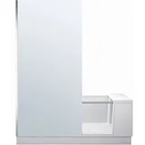 Duravit Shower + Bath Badewanne mit Tür, Nischenversion, Duschabtrennung links, montierte weiß