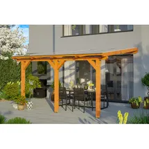 SKANHOLZ Terrassenüberdachung Bormio 434 x 350 cm eiche hell