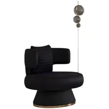 JV Möbel Cocktailsessel Stoffsessel 88 x 95 x 77 cm Schwarz