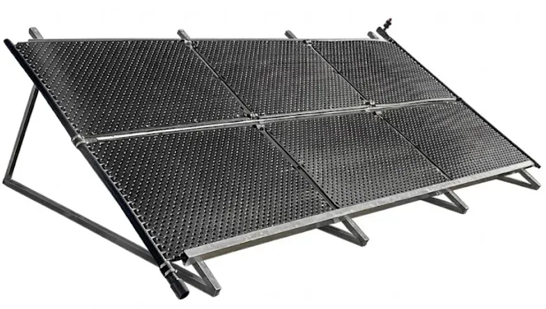 OKU Aufständerung für OKU-Absorber Typ 1000 / 1001 übereinander längs montiert,für 4 Absorber Nr. 1000. 4 Absorber Nr. 1001