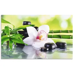 Artland Küchenrückwand »Spa Steine Bambus Zweige Orchidee«, (1 tlg.), Alu Spritzschutz mit Klebeband, einfache Montage Artland grün