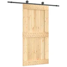 vidaXL Natürlich und Schwarz rechts 100 x 210 cm braun