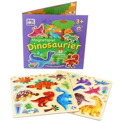 MAGNIKON Spiel, Magnetisches Spielzeug Magnetspiel Dinosaurier 32 Magnete, 2-teilige Puzzles, erstes Puzzle